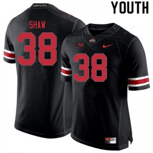 NCAA Ohio State Buckeyes Youth #38 Bryson Shaw Blackout Nike Football College Jersey TMF4745UW